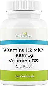 Vitamina D3 5.000ui + Vitamina K2(mk7) 100mcg com 120 Cápsulas