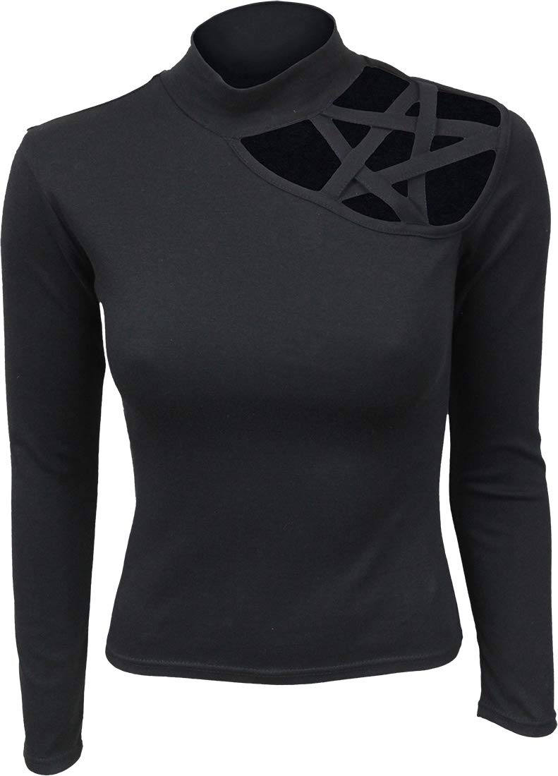 Spiral Womens F477 Tops Long Sleeve T-Shirt, Black, L UK