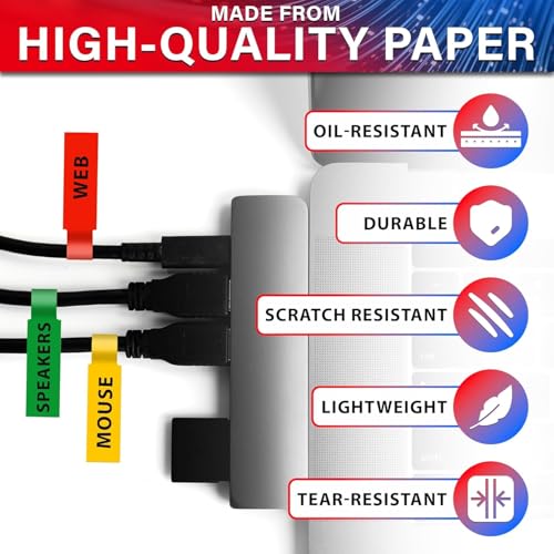 image for Carphone Warehouse 240 PCS Cable Labels Tags for Cable Management – 