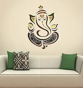 Decals Design 'Modern Elegant Ganesha God' Wall Sticker (PVC Vinyl, 50 cm x 70 cm, Multicolour)