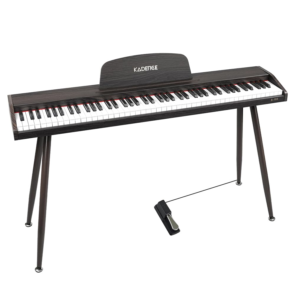 Kadence S193 Digital Piano - 88 Progressive Touch-Sensitive Keys, Bluetooth & MIDI, Ideal for Kids & Beginners (Dark Brown) - Image 2 thumbnail
