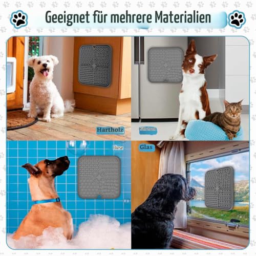 ROELLY Schleckmatte, 2er-Set, Leckmatte für Hunde Mit Silikonspatel, Slow Feeder, Hundesachen, Mit Saugnapf, BPA-Frei, Zum Baden, Füttern, Trainieren