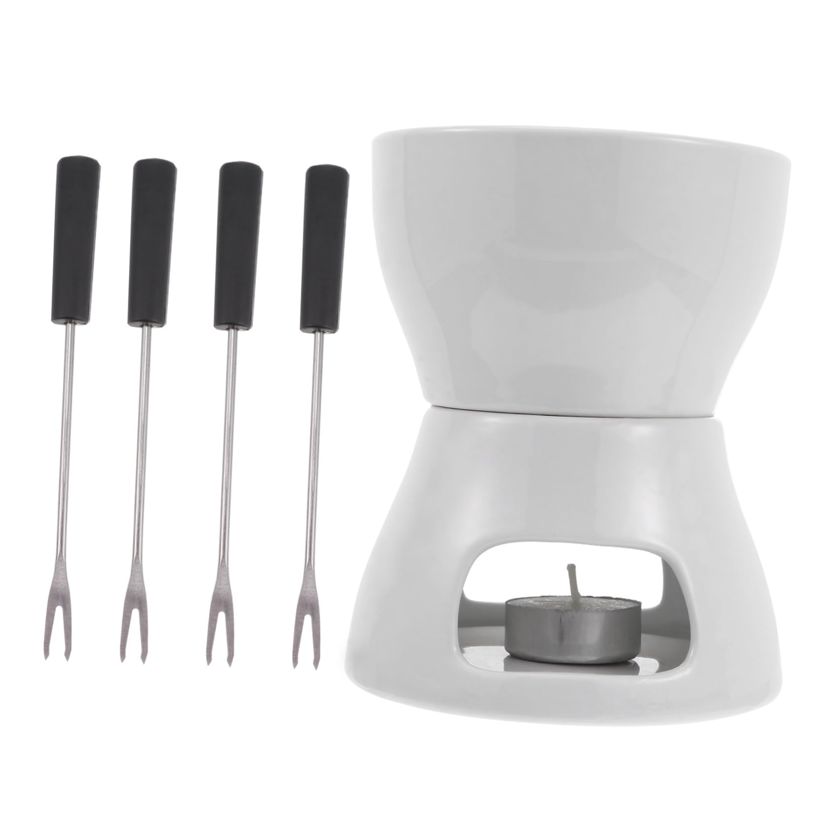 MAGICLULU Pentola Fonduta Cioccolato in Ceramica 400ml Candela | Set 1 Pezzo, Resistente alle Macchie, per Cera e Uso Domestico, Formato Compatto