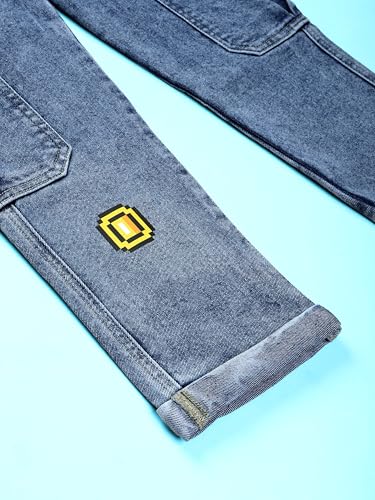 Image of KiddoPanti Unisex Denim Dungaree Pant With Cargo Pockets