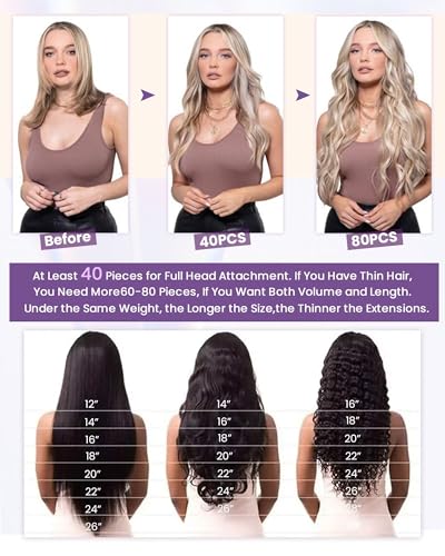 Image of LaaVoo Tape in Extensions Human Hair Auburn Brown Hair Extensions Tape in Seamless Tape on Hair Extension Soft Hair 16inch 40pcs 100g