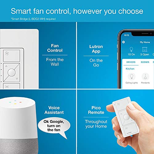 Lutron Pd-Fsqn Caseta Wireless Smart Fan Speed Control #TOP5