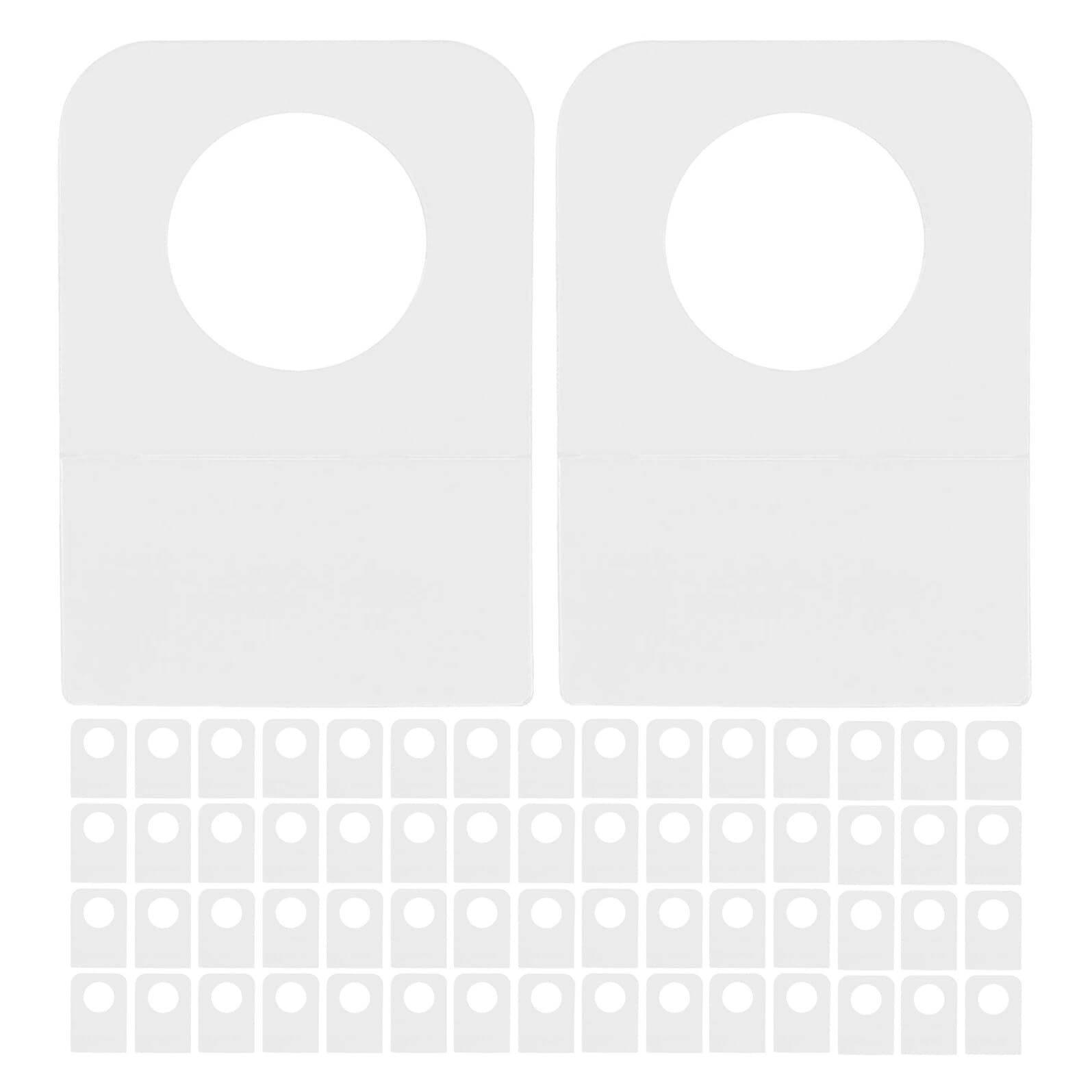 Pestañas adhesivas para colgar con orificio redondo: colgadores transparentes de 23x32x0,3 mm