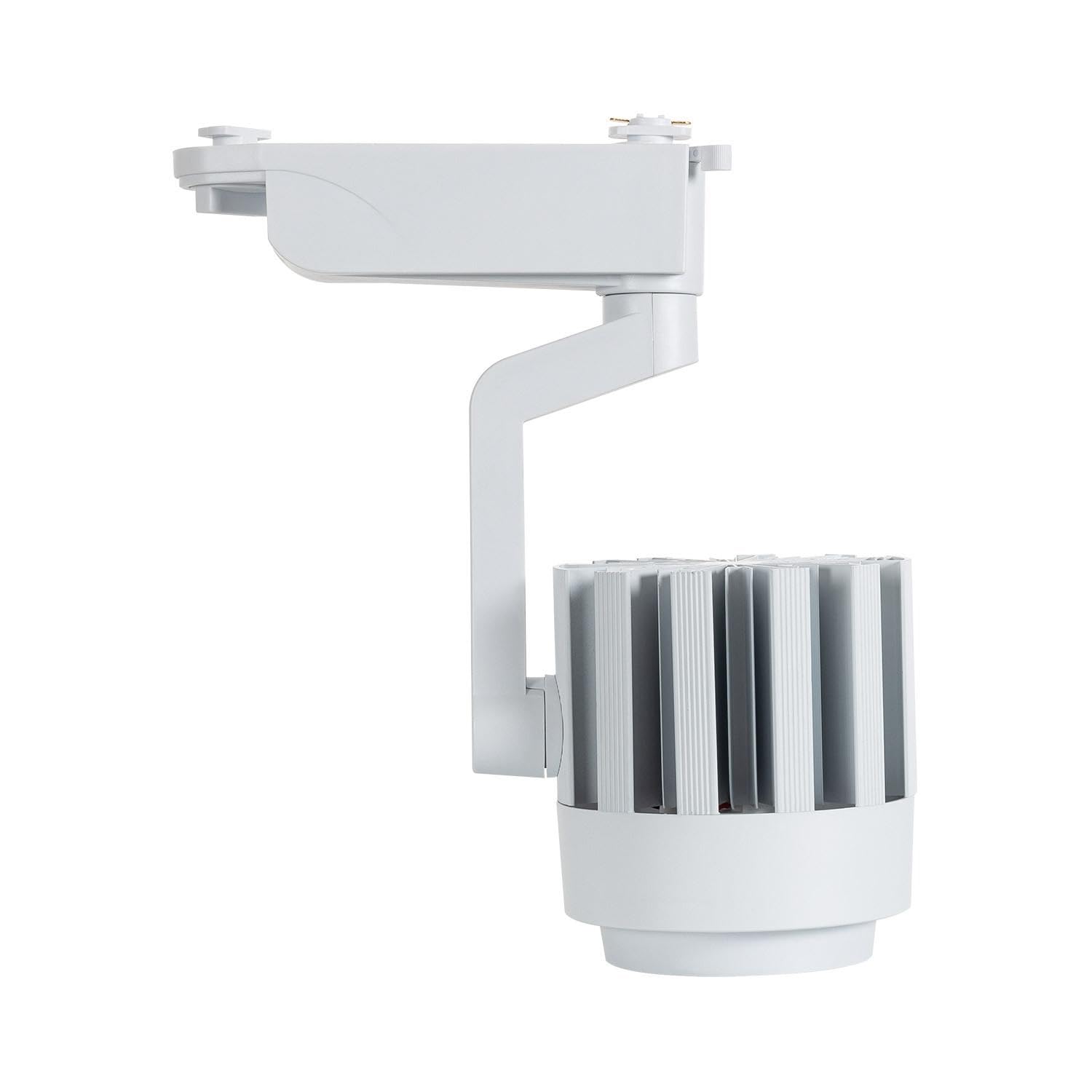 LEDKIA LIGHTING - Foco Carril LED Monofásico | 30W 3000 lm | Luz Cálida 3000K | Tecnología COB | Material PC y Aluminio, Blanco Cálido, Policarbonato