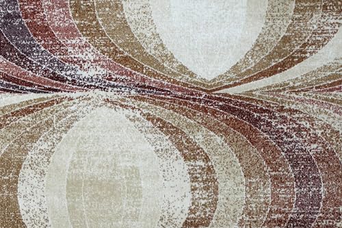 Image of Super Soft Art Collection Abstract Modern Classical Design Carpets Highest Density Silk Carpets for Home Living Room Bedroom /Hall (4x6 feet (120 x 180 cm) Multi Vintage H)