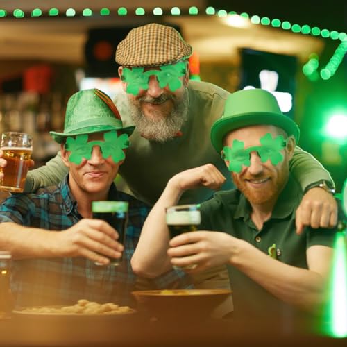 LUKBERA 12Pcs St. Patrick's Day Shamrock Sunglasses, Irish Green Clover Glasses for Adults Kids Saint Patrick’s Day Party Favor Decoration Accessories 7