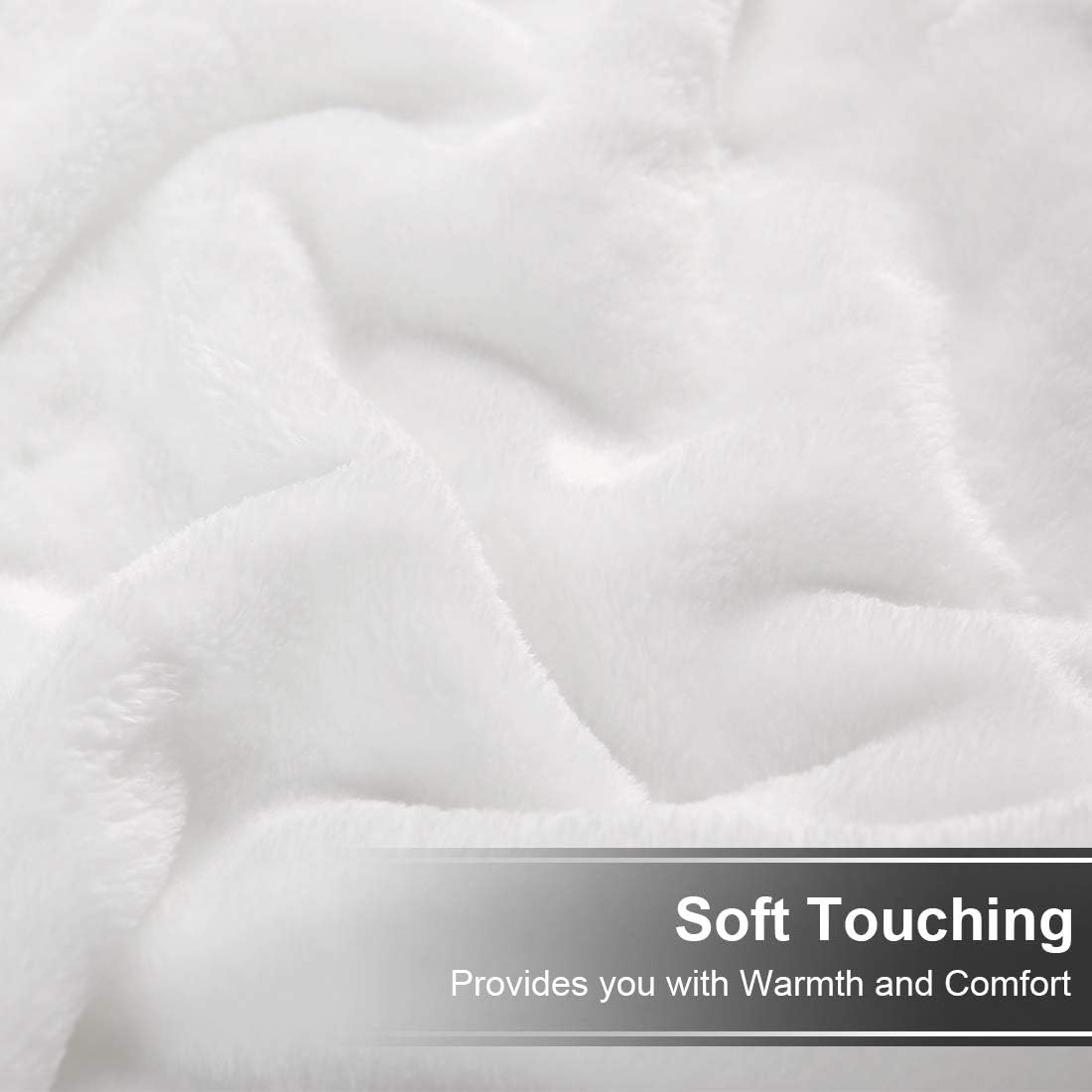 EASEALND Soft King Size Blanket All Season Winter Warm Microplush Lightweight Thermal Fleece Blankets for Couch Bed Sofa,90x108 Inches,White