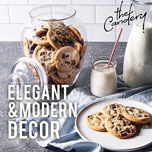 Apothecary Jar With Lid 148Oz Capacity - Acrylic Storage Container - Cute Decorative Candy Jar With Lid - Candy Container For Cookies, Candies, Sugar, Tea, Coffee, Herbs, Spices – Plastic Clear Jar With Lid- By The Candery #TOP2