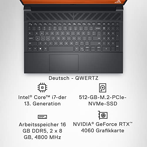 G15 5530 Gaming Laptop | 15.6'' FHD 165Hz 3ms Display | Intel Core i7-13650HX | 16GB RAM | 512GB SSD | NVIDIA GeForce RTX 4060 | Windows 11 | QWERTZ - Notebook - Immagine 5