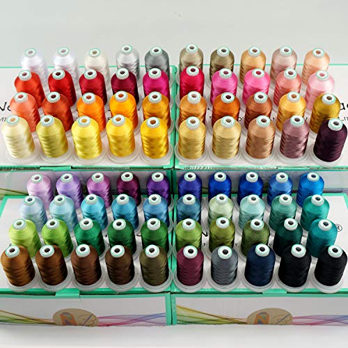 New Brothread 80 Spools Polyester Embroidery Machine Thread Kit 1000M (1100Y) Each Spool - Colors Compatible With Janome And Robison-Anton Colors #TOP1