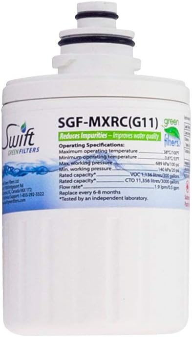 Swift Green Filters SGF-MXRC Compatible Refrigerator Water Filter for GE Smartwater FXRC, MXRC 46-9905, Made in USA,(1 Pack)