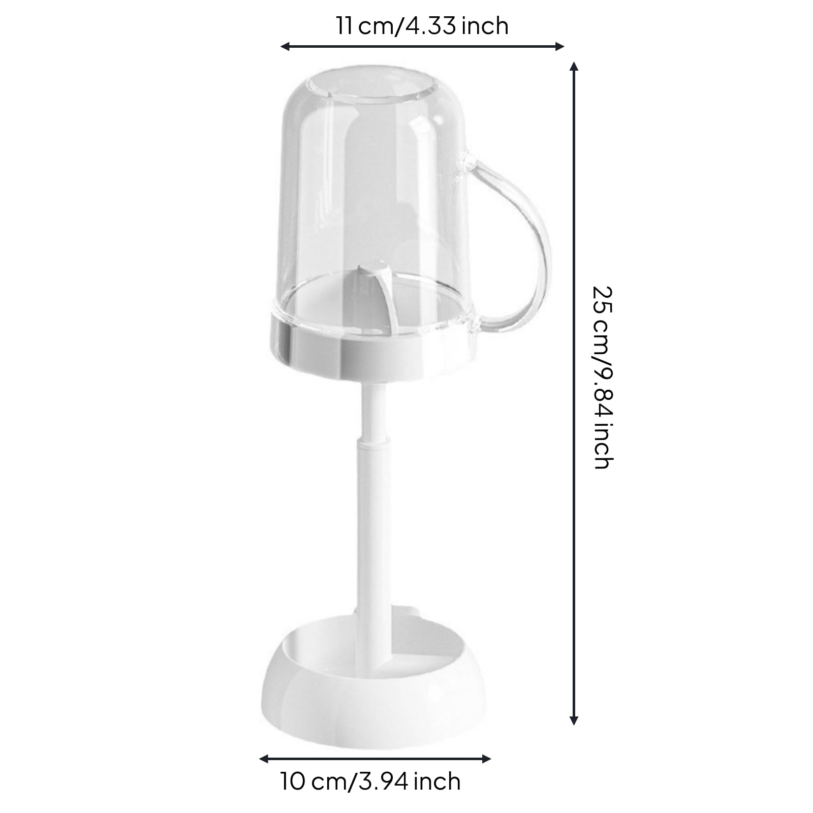 spazzolini da Appoggio con Maniglia Multiuso spazzolini con Coperchio Trasparente Resistente spazzolino da Denti per Dormitorio, Bianco