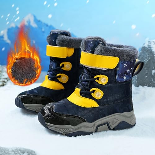 IWIHMIV Boys Winter Boots Toddler Girls Winter Warm Thickened Boots Outdoor Comfortable Non Slip Hiking Booties3