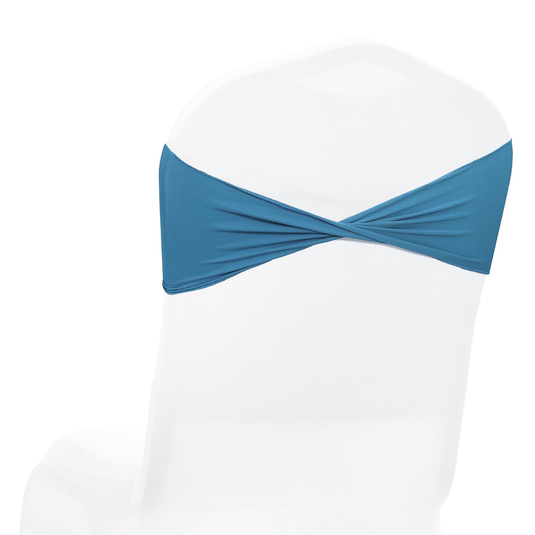 MDS Pack of 125 Spandex Chair Sashes Bows Elastic Stretch Dining Chair Bands Ties Without Slider Buckle Universal fits for Wedding Baby Shower