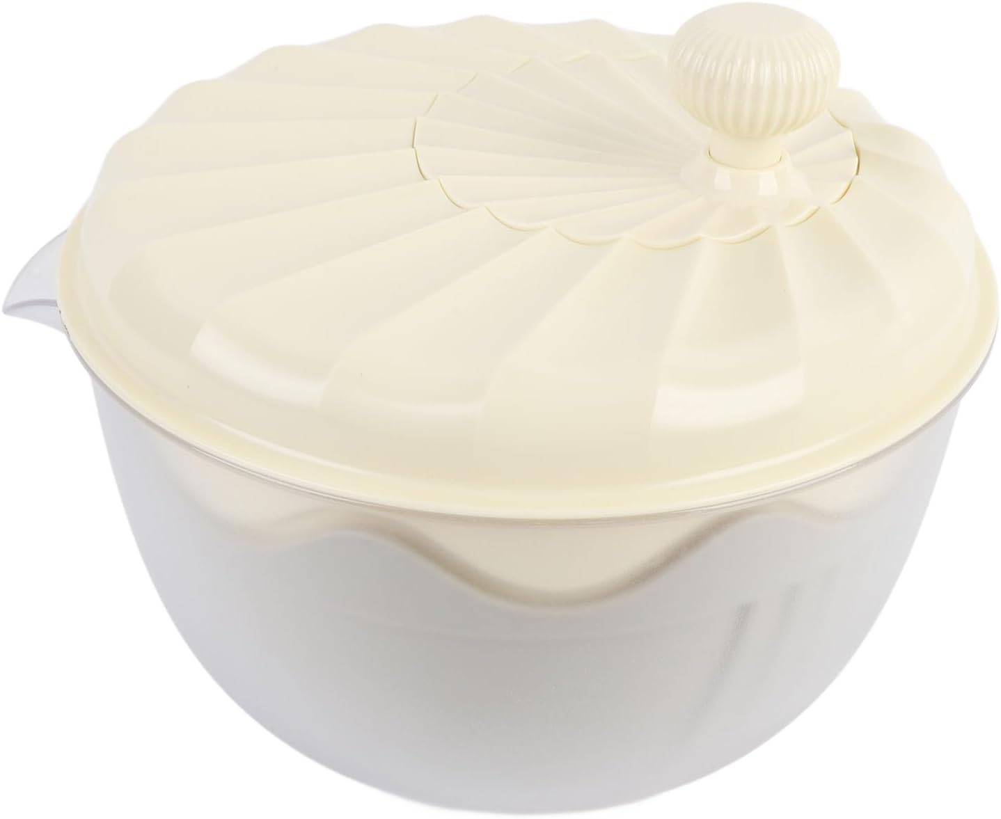 Salad Spinner, Efficient Water Removal Vegetable Washer, Salad Dryer with Draining Basket for Home Kitchen Use (Beige)