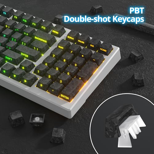 Image of Fogruaden PBT Keycaps Set, Cherry Profile Custom Keycap for Mechanical Keyboard Keycaps(CarbonBlack)