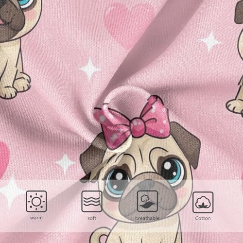 Underwear for Girls, Cute Cartoon Pugs Eyes Toddler Briefs, Cotton Underwear for Girls, 2T–8 Years3