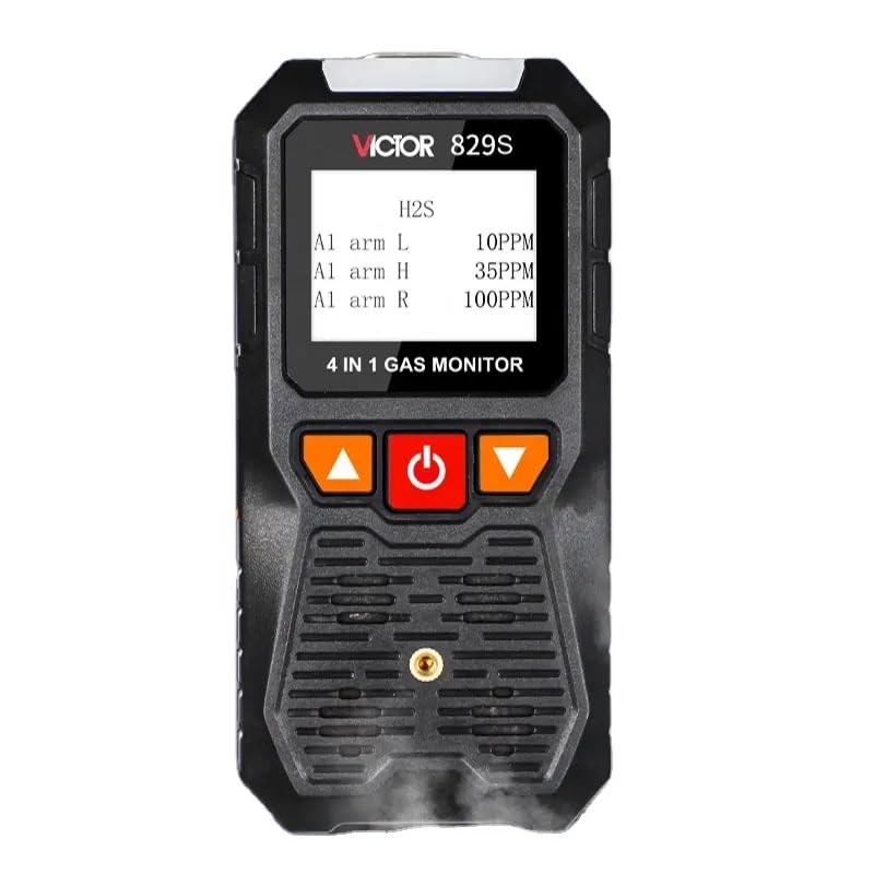 VICTOR 829S Compound Gas Monitor Combustible Gas (LEL) Oxygen (O2) Hydrogen Sulfide (H2S) Carbon Monoxide (CO) Gas Detector(VICTOR 829S)
