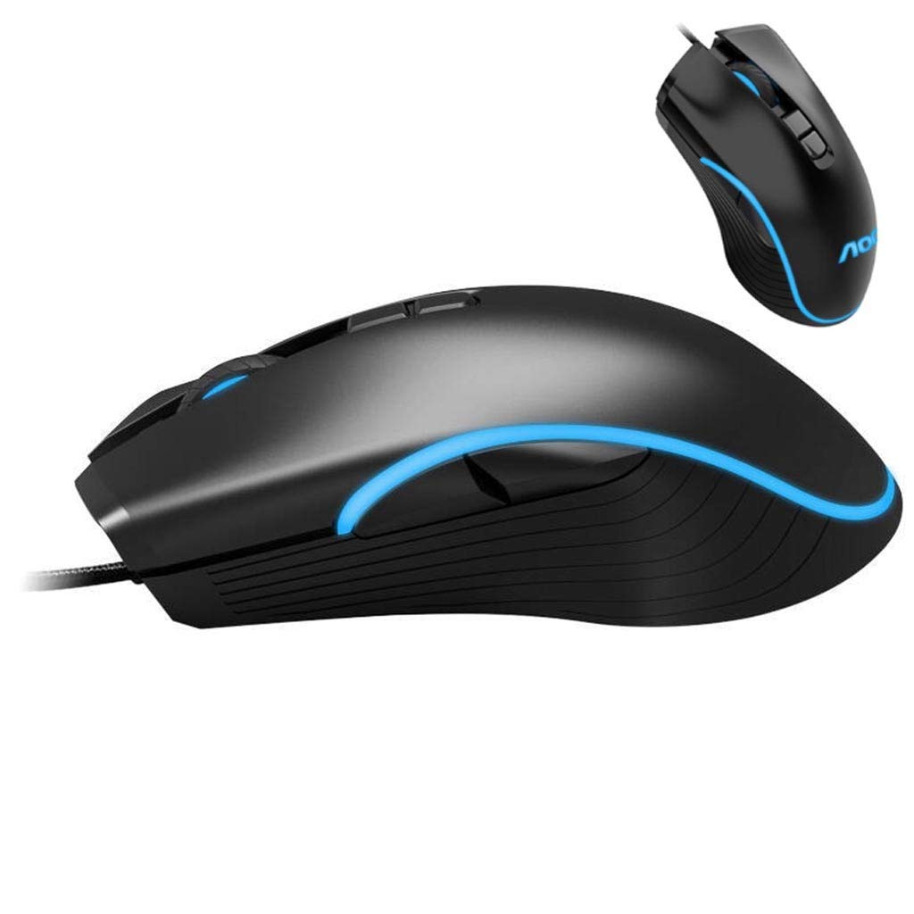 RajoNN Ratones Ratón con Cable, Modos de retroiluminación LED RGB Ratones para Juegos de computadora, Ratón óptico ergonómico para PC portátil Gamer de 6400 PPP, para Windows 7/8.1/10