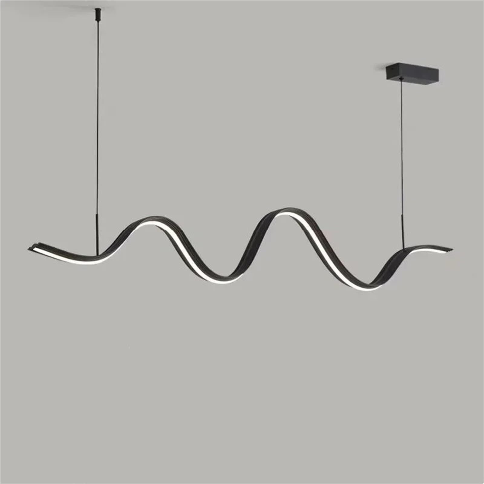 Suspension LED pour salle à manger moderne et salon chaleureux en noir