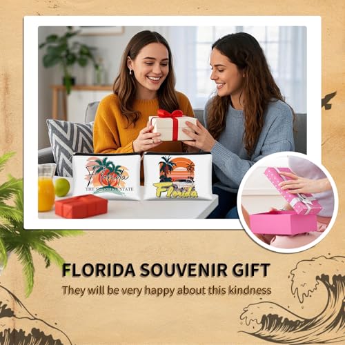 4 Pcs Florida Makeup Bag,Florida Souvenirs and Gift,Travel Vacation Cosmetic Zipper Bag for Her,Mom,Sisters,Friends and Teachers 7