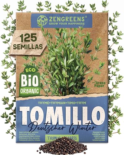 ZenGreens® - Semillas de tomillo ecológicas - Semillas de hierbas para cultivar fácilmente en el jardín, balcón o cocina - ideal para principiantes