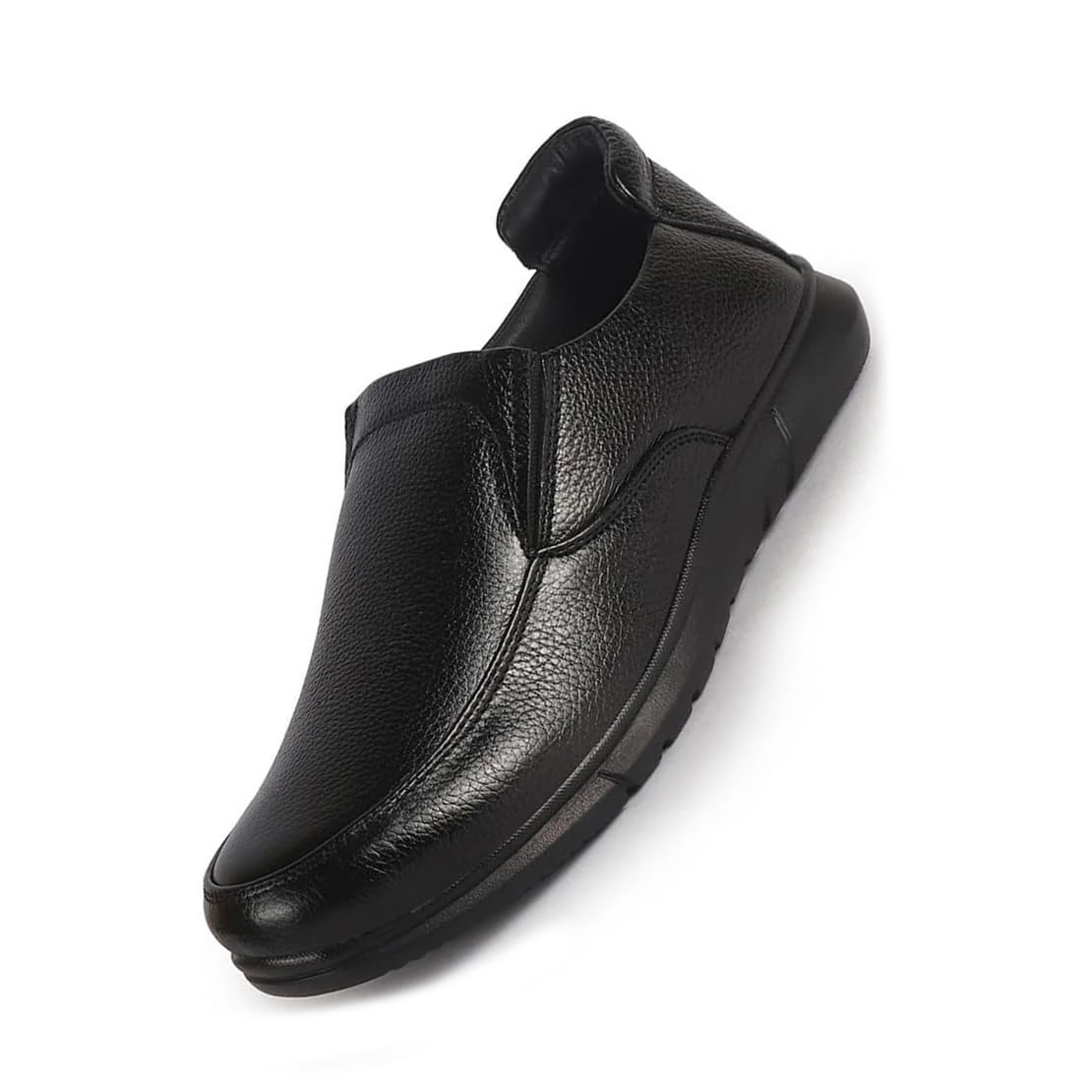 Men Genuine Leather Formal Slip-On Loafer Shoes | Superior Comfort and Shock Absorption Memory Cushioned Insole | Broad Feet Lightweight Anti-Skid Sole-image-25