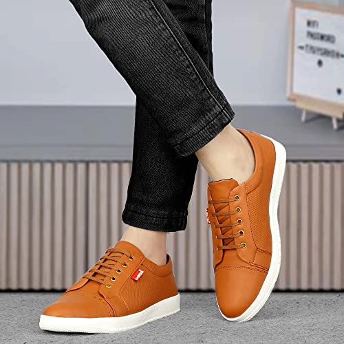 Image of LE GREEM Men's Synthetic Leather Stylish /Comfortable Lace-Ups Sneakers