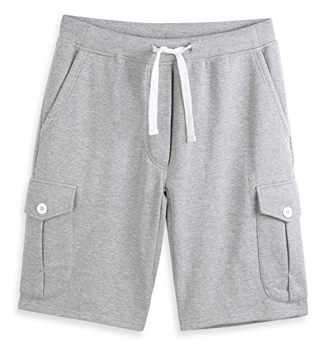 HARBETH Men's Classic-Fit 5-Pockets Cargo Short Cotton Elastic Fleece Gym Shorts Heather Gray XXL