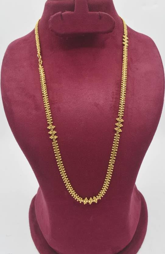 One gram Stylish Golden Neck woman Chain “20” Inches Gold-plated Chain_G607-picture-29