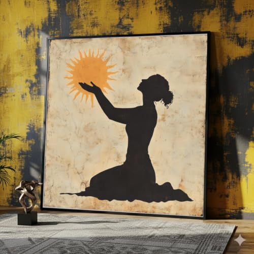Tableau sur toile inspirant décoration maison silhouette de femme 80x80