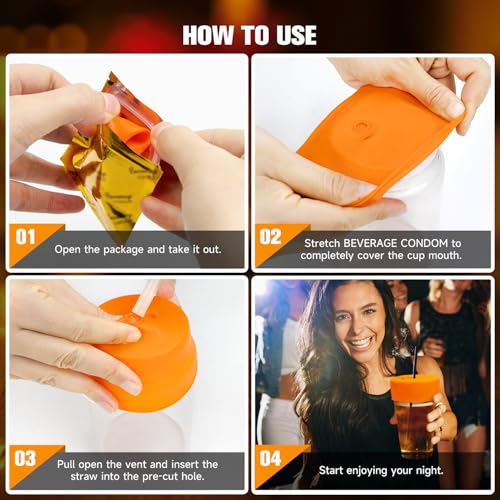 Funda para bebidas de silicona: protector de vasos reutilizable para bares y discotecas 7
