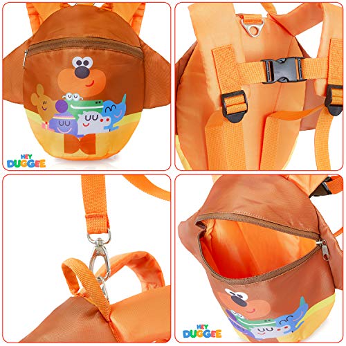 Hey Duggee Kinderrucksack Jungen, Plüsch Kindergartenrucksack Jungs mit Anti-verloren Gürtel, Sicherheit Harness Rucksack, Perfekt für kleine Fans, Tolles Geschenk für Kinder