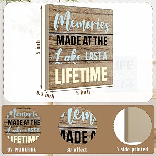 2-Pcs-Summer-Lake-House-Decor-Memories-at-The-Lake-Life-Is-Better-at-The-Lake-Box-Sign-Wooden-Motivational-Decor-Rustic-Lake-Cabin-Home-Wall-Decor-Primitive-Country-Lake-Sign-Farmhouse-Kitchen-Decor 2 Pcs Summer Lake House Decor Memories at The Lake Life Is Better at The Lake Box Sign Wooden Motivational Decor Rustic Lake Cabin Home Wall Decor Primitive Country Lake Sign Farmhouse Kitchen Decor