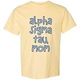 Alpha Sigma Tau Comfort Colors Tshirt | Alpha Sigma Tau Charming Mom Sorority Comfort Colors Tee Banana