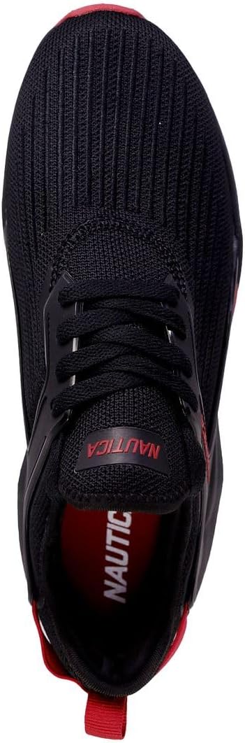 Nautica Men's Sneakers: Athletic, Comfortable, Casual Lace-Up Fashion Walking Shoes 7.5 Black Red Andino 2
