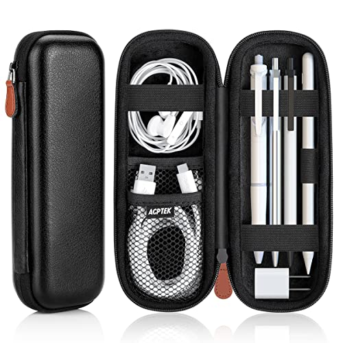 AGPTEK Case Holder for Apple Pencil 2 , Premium Carrying Case for Stylus iPad Pro Pen, Pencil, Samsung, Huawei, Apple Pen Accessories, USB Cable, Earphone, Fountain Pen, Black