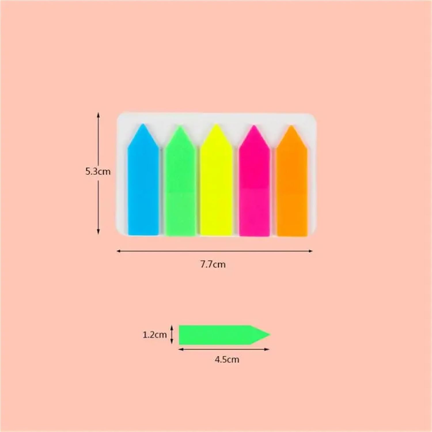 Smooth 50PCS Fluorescent Index Tabs Self Adhesive Page Markers Transparent Classify Files Flags Stickers(Green2)