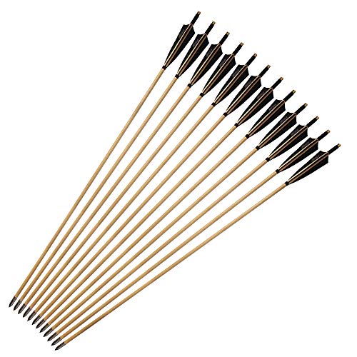 image for e5e10 Wooden Arrows Archery Handmade Arrows 33inch Shaft with Turkey F