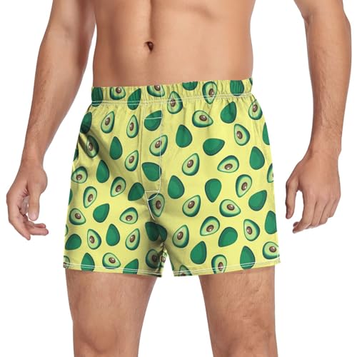 Men's Cotton Boxers Briefs Avocado Breathable Boxer Shorts Underwear with Button Fly3