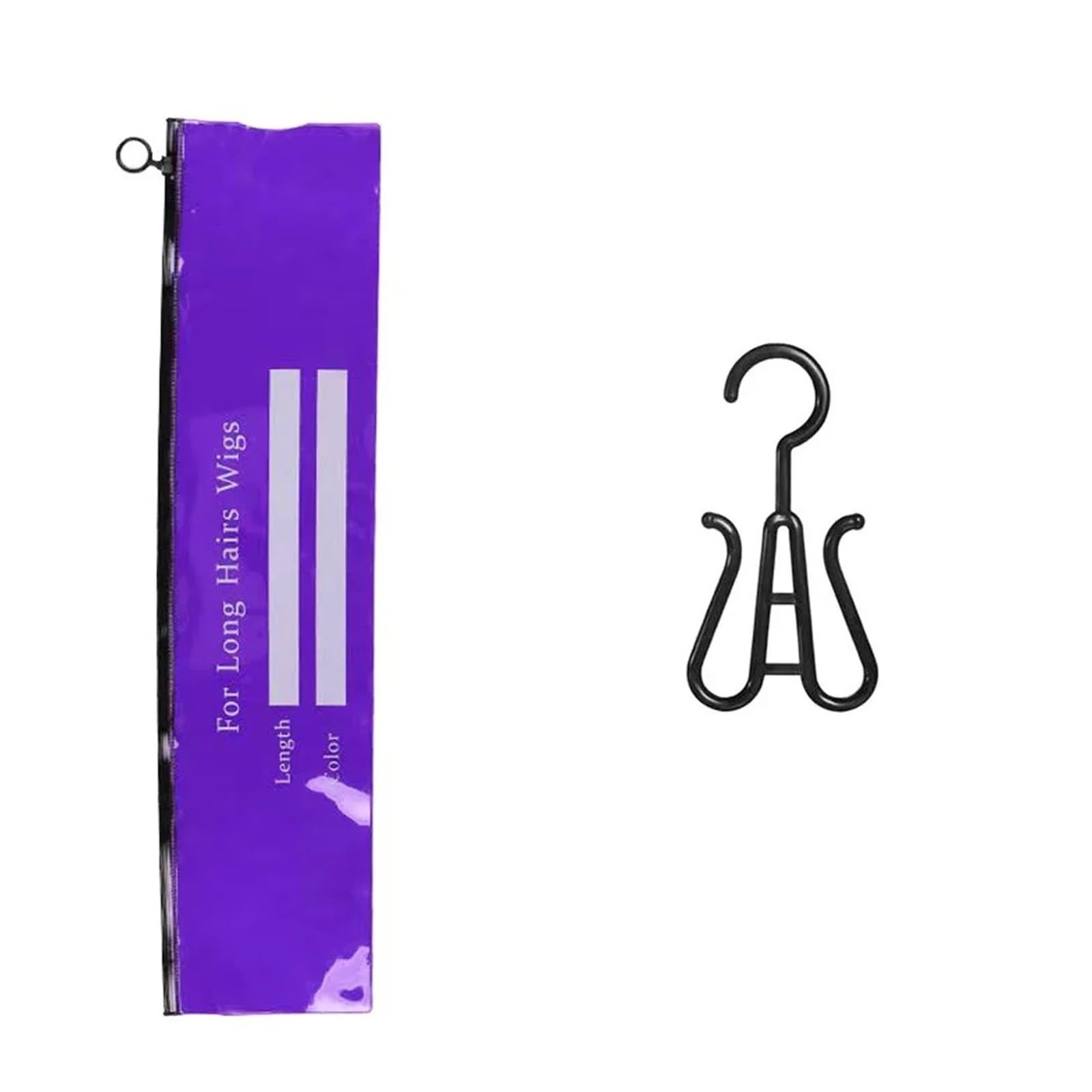 Wig Storage Bag Hanging wig storage bag with multiple wigs - Zippered packaging bag for organizing and protecting wig extensions(PURPLE)