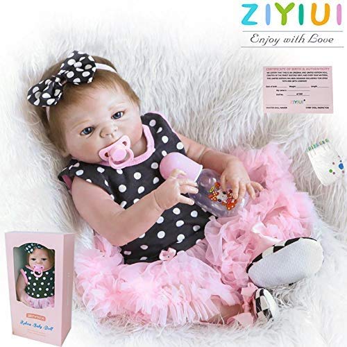 ZIYIUI Reborn Doll 18''/48 cm Realistic Soft Silicone Vinyl Baby Dolls Looks Real Toddler Girl Lifelike Newborn Doll Handmade Girl Boy Toys Gift for age 3+