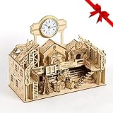 UGUTER 3D Wooden Puzzle Santa's Workshop House Model Kit DIY Home Decoration Stunning Easter Christm