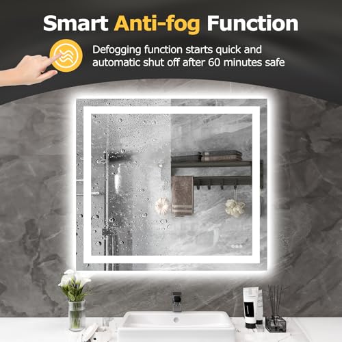 Image of Hivone 40 inchX36 inch LED Bathroom Mirror with Lights, UL Listed