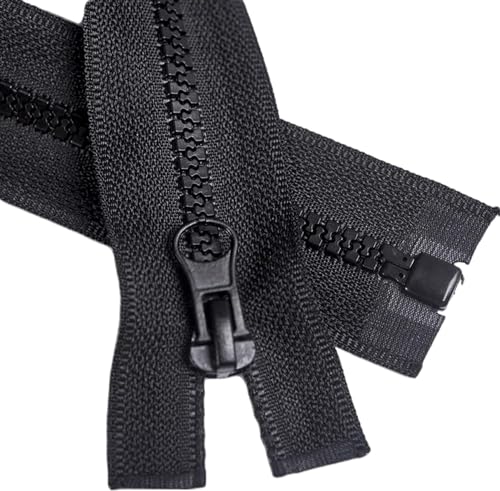 UOPMQGB 2 pezzi 70 cm #5 chiusura zip in metallo chiusura zip staccabile, zip a filo staccabile per giacche, cappotti, piumini, felpeCerniere in plastica