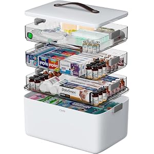 CTIME 4-Tier Medicine Organizer – Portable Medicine Cabinet with Handle